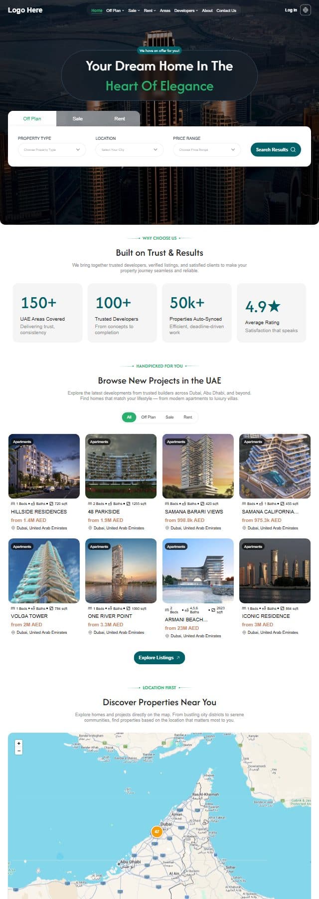 Demo 2 — full page preview of a live BrokerPromote demo website